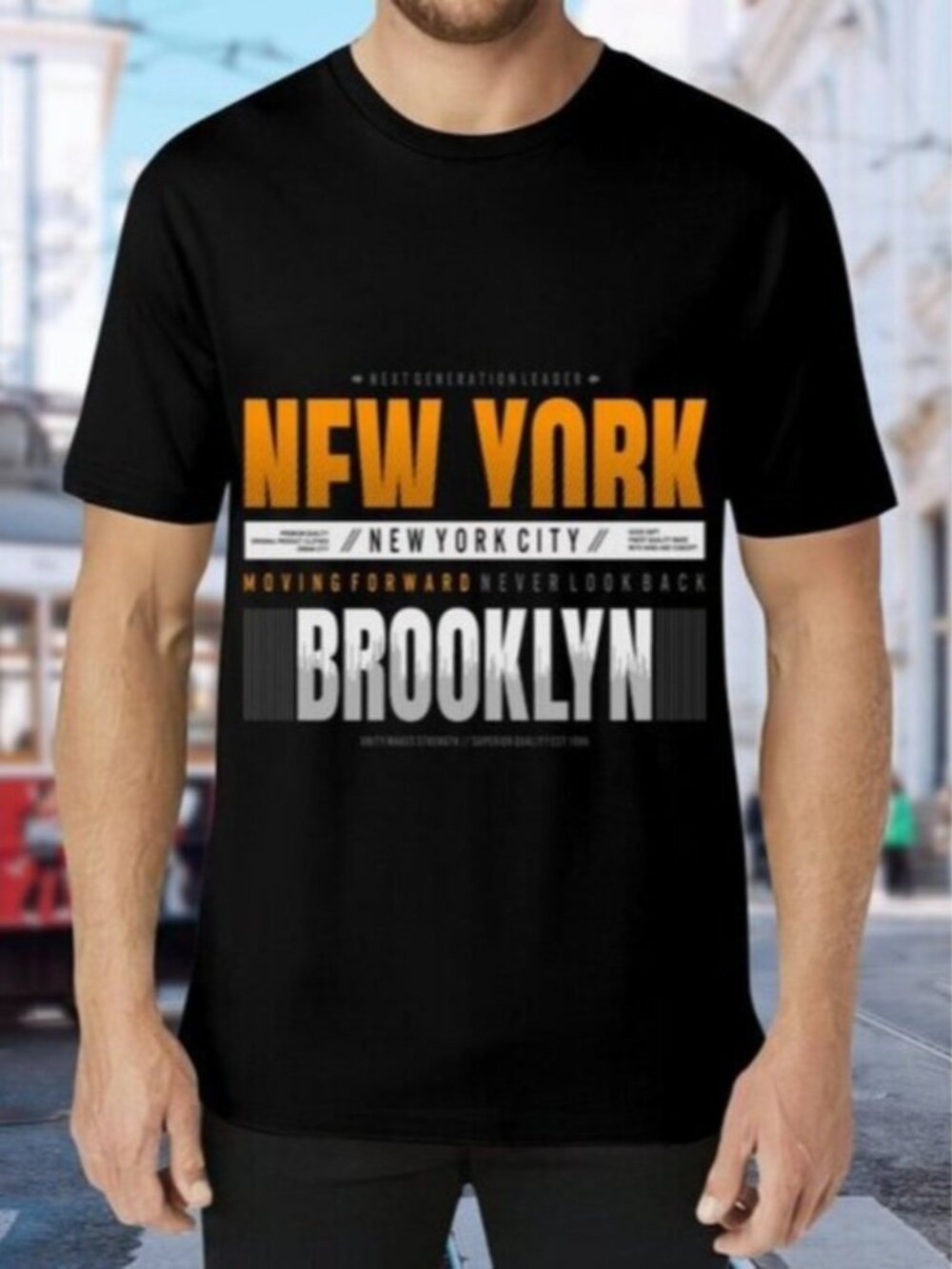 Black New York Brooklyn Graphic T-Shirt